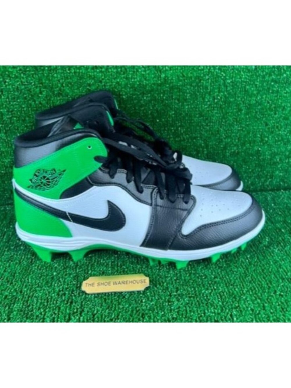 Men's Air Jordan 1 Mid TD "Lucky Green Pack" Football Cleats FJ6805-003 Size 7.5